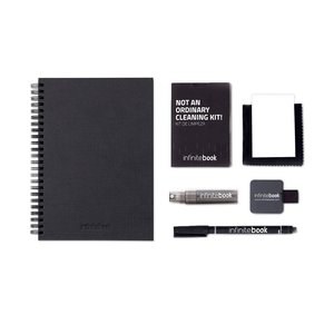 InfiniteBook 33210 - Kit comprising "Infinitebook" with hard cover, 1 cleaning kit, 1 marker and 1 ballpoint holder