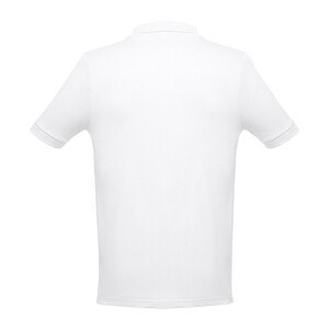 TH Clothes 30130 - Men's short-sleeved cotton piqué polo shirt. White
