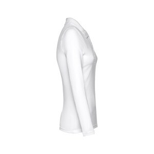 TH Clothes 30144 - Women's long-sleeved polo shirt in cotton piqué and viscose with removable label