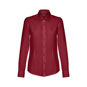 TH Clothes 30154 - Women's long-sleeved oxford shirt with pearl coloured buttons