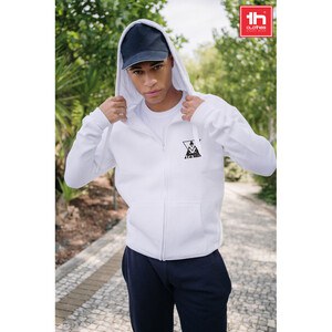 TH Clothes 30161 - Men's hoodie in cotton and polyester with full zip