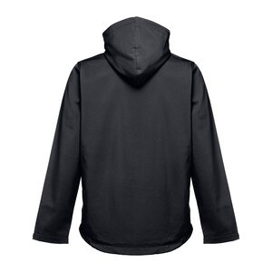 TH Clothes 30180 - Men's softshell jacket with detachable hood and rounded back hem