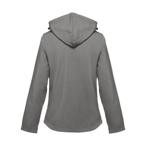TH Clothes 30181 - Women's softshell jacket with detachable hood and rounded back hem