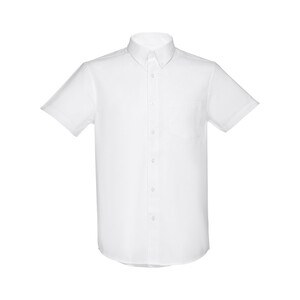 TH Clothes 30200 - Men's short-sleeved oxford shirt. White