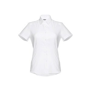 TH Clothes 30201 - Women's short-sleeved oxford shirt. White