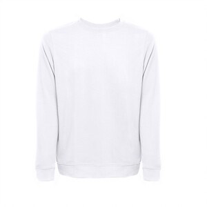 TH Clothes 30265 - Unisex sweatshirt in Italian with ribbed collar, cuffs and waistband. White