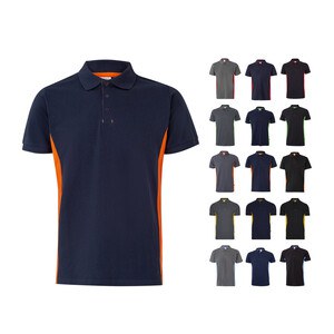 Velilla 36039 - Two-tone piqué polo shirt (180g/m²), short sleeve, in cotton (60%) and polyester (40%)