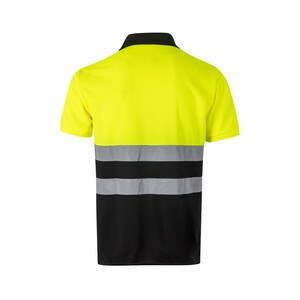 Velilla 36063 - Two-tone bird-eye polo shirt (160g/m²) with short sleeves, in polyester (100%)