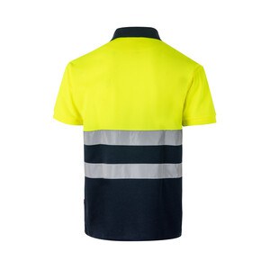 Velilla 36063 - Two-tone bird-eye polo shirt (160g/m²) with short sleeves, in polyester (100%)