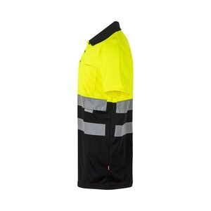 Velilla 36065 - Two-tone bird-eye polo shirt (160g/m²) with short sleeves, in polyester (100%)