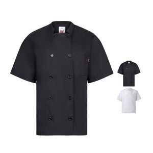 Velilla 36122 - Short-sleeved poplin (110g/m²) kitchen jacket in cotton (35%) and polyester (65%)