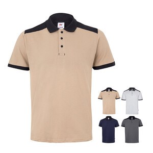 Velilla 36148 - Two-tone stretch piqué polo shirt (200g/m²) with short sleeves, in polyester (96%) and elastane (4%)