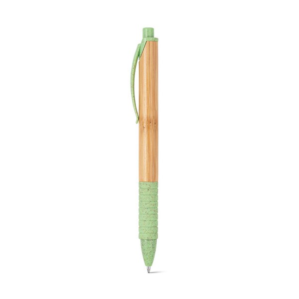 Bamboo ball pen with non-slip clip - Egotier 81013