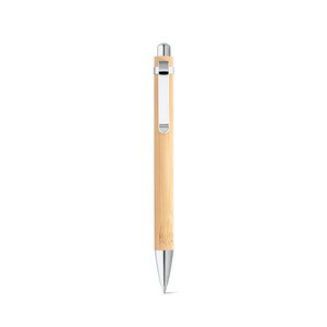 Bamboo ball pen with metal clip - Egotier 81163