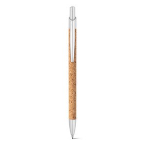 Cork and aluminium ball pen with clip - Egotier 91647