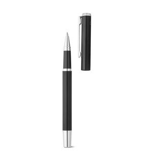 Roller and ballpoint pen set in aluminium 94% rAL) with clip - Egotier 91782