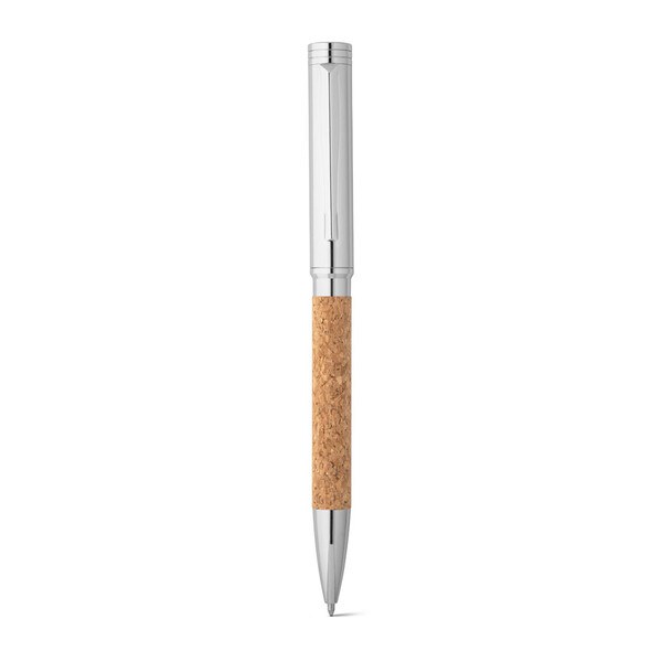 Cork and metal ballpoint pen with twist mechanism - Egotier 91788