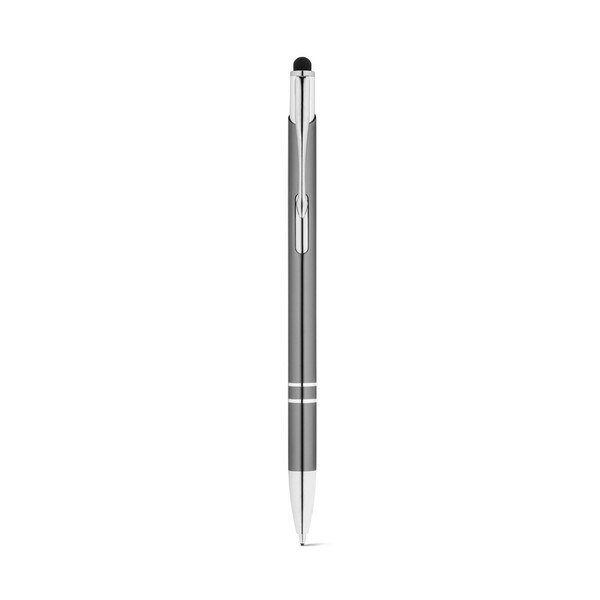 Aluminium ball pen with touch tip and clip - Egotier 91849