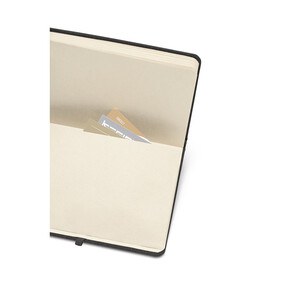 A5 notebook with rigid cover in leather (70% recycled) with lined sheets - Egotier 93087