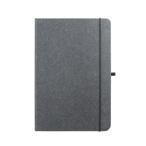 A5 notebook with rigid cover in leather (70% recycled) with lined sheets - Egotier 93087