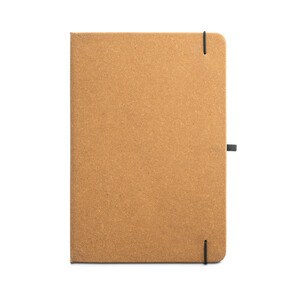 A5 notebook with rigid cover in leather (70% recycled) with lined sheets - Egotier 93087