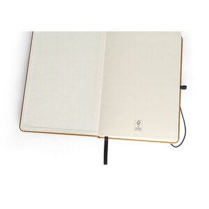 A5 notebook with rigid cover in leather (70% recycled) with lined sheets - Egotier 93087