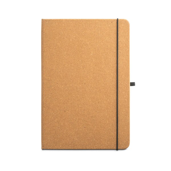 A5 notebook with rigid cover in leather (70% recycled) with lined sheets - Egotier 93087