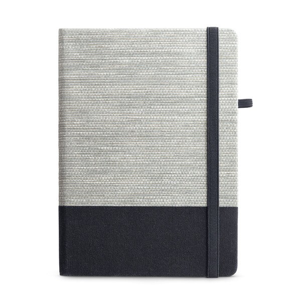 A5 notepad in straw fibre and cotton canvas with lined pages - Egotier 93268