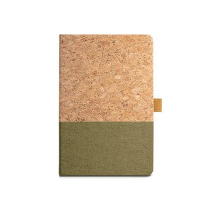 A5 notebook in cork and linen with lined sheets - Egotier 93277