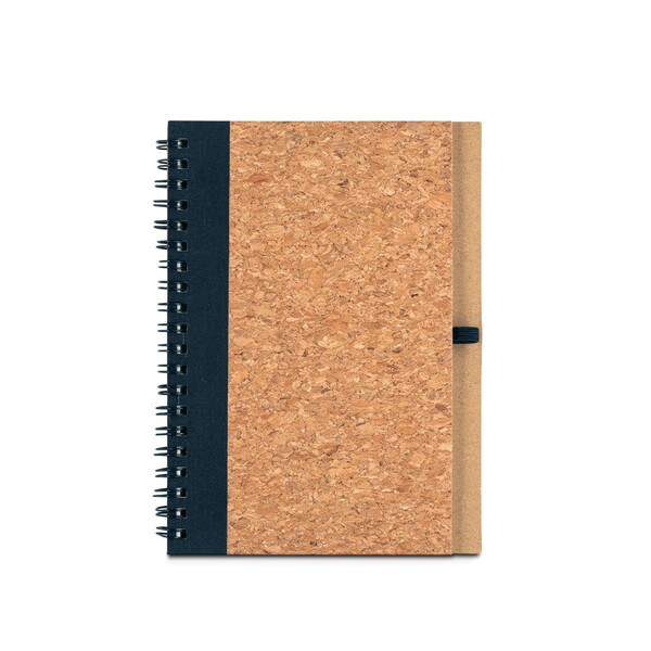 B6 notebook in cork and recycled polyester (100% rPET) with ballpoint pen - Egotier 93285