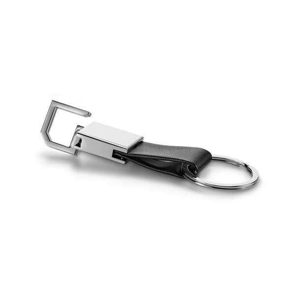Metal and PU keyring with hook - Egotier 93363
