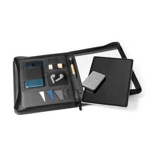 A4 folder in recycled polyester (100% rPET) 300D with zipper - Egotier 93579