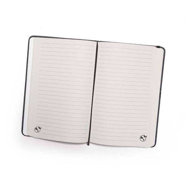 A5 hardcover notebook in PU (35% recycled) with lined pages 100% recycled - Egotier 93637