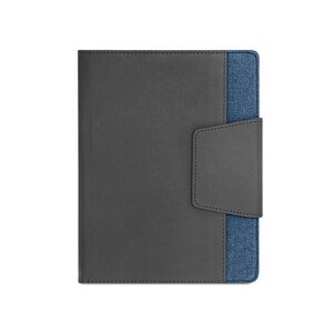 PU and polyester fabric cover with A5 notebook with plain pages - Egotier 93788