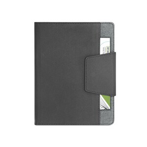 PU and polyester fabric cover with A5 notebook with plain pages - Egotier 93788