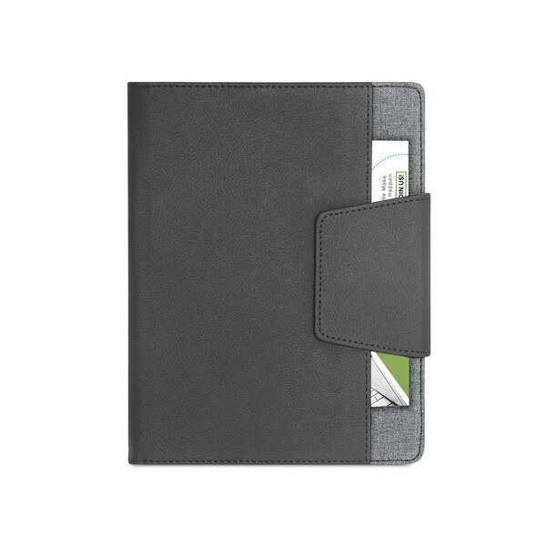 PU and polyester fabric cover with A5 notebook with plain pages - Egotier 93788