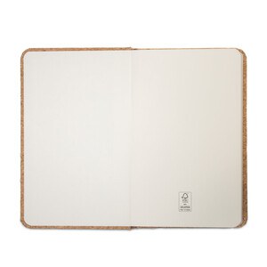 Pocket cork notebook with plain pages, in FSC™ certified material and other controlled materials - Egotier 93808