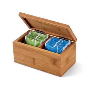 Bamboo tea box with 2 compartments and magnet closure - Egotier 93995
