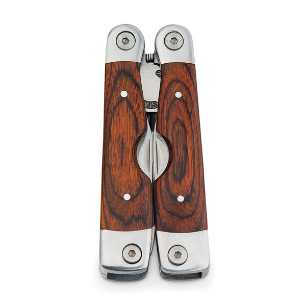 Folding pliers with multi-function tools in stainless steel and wood - Egotier 94022