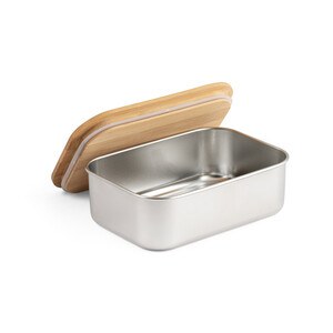 Lunch Box. Stainless steel lunch box with bamboo lid - Egotier 94025
