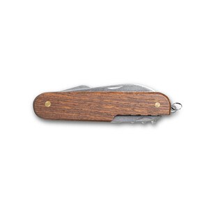 Multifunction pocket knife in stainless steel and wood - Egotier 94159