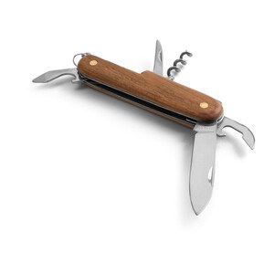Multifunction pocket knife in stainless steel and wood - Egotier 94159