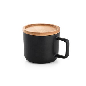 230 mL ceramic mug with lid and bamboo base - Egotier 94251