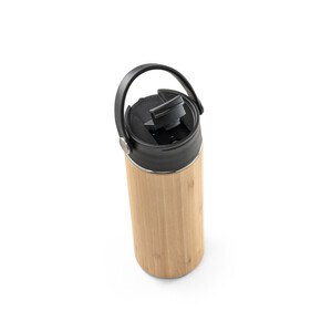 Thermos bottle in bamboo, stainless steel and PP 440 mL - Egotier 94257