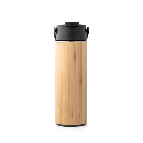 Thermos bottle in bamboo, stainless steel and PP 440 mL - Egotier 94257