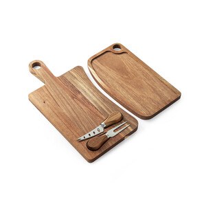 Acacia wood cheese board with handle - Egotier 94293