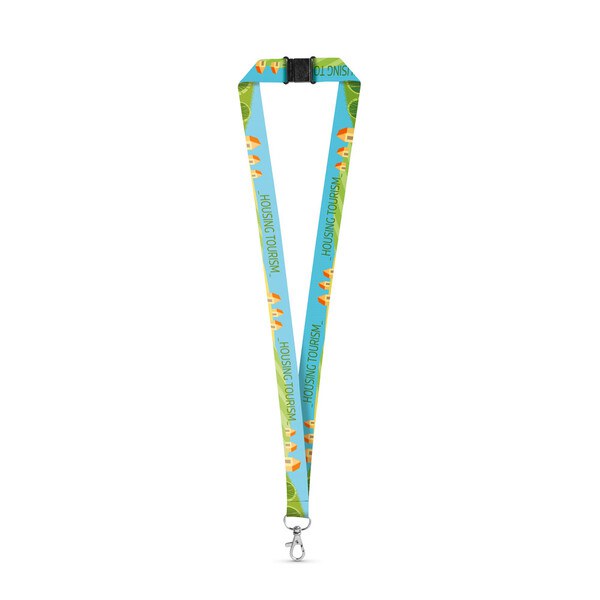 Recycled polyester (100% rPET) sublimation lanyard with carabiner - Egotier 94973