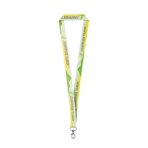 Recycled polyester (100% rPET) sublimation lanyard with carabiner - Egotier 94974
