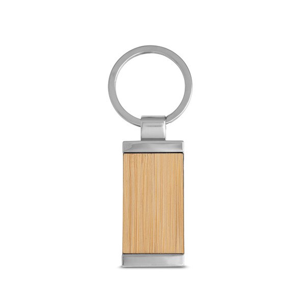 Rectangular bamboo keyring - Egotier 95070