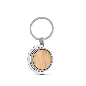 Circular bamboo keyring - Egotier 95071